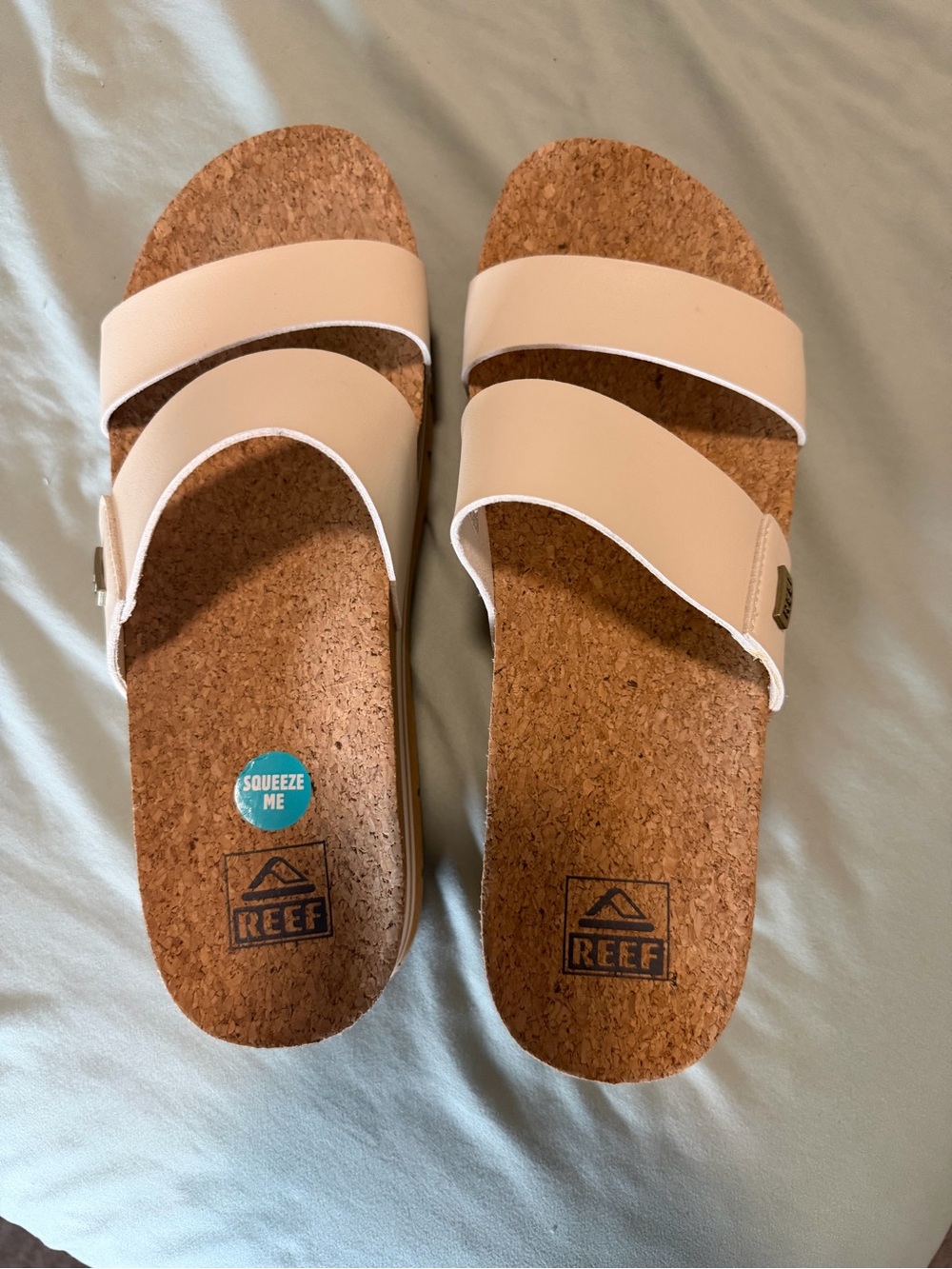 Reef Double Strap Slide Sandals in Pale Pink